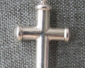 NWOT Vintage Sterling Silver Southwestern Tube Cross No Chain