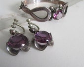 Vintage Los Ballesteros Alexandrite Bracelet Earrings