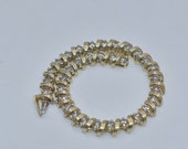 Vintage 14k Yellow Gold Diamond Tennis Bracelet