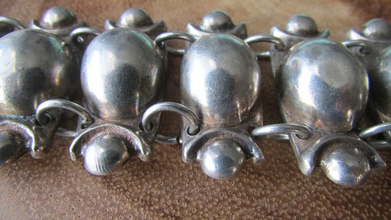 Sterling Silver Mid Century Taxco Wide Panel Brac… - image 7