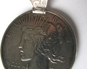 Sterling Silver 1923 Coin Victorian Engraved Pendant OOAK