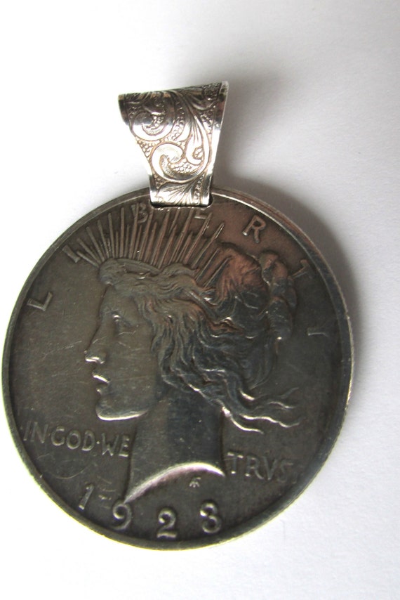 Sterling Silver 1923 Coin Victorian Engraved Penda