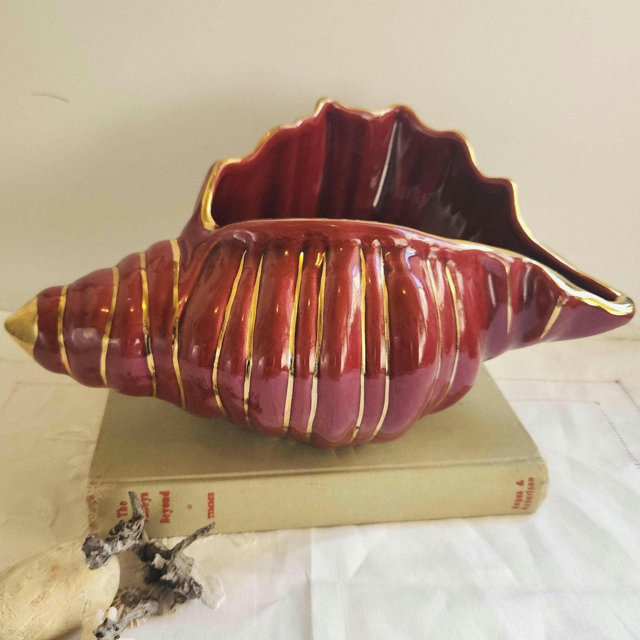 Ceramic vase burgundy vintage - Etsy 日本