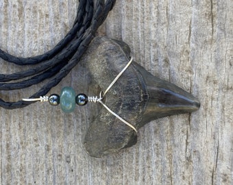 Fossiele haaientand ketting