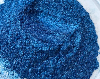 Bright Pure Blue  (30-150) Pearlescent Pigment Cosmetic Grade Colorant for Nail Polish, Cosmetics, Eye Shadow, Lip, Soap, Paint, Crafts