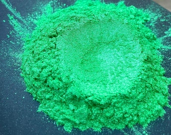 GREEN Hyper Vibrant Pearl Powder Cosmetic Grade Pigment -Cosmetics, Nail Polish, Resin Art, Pottery, Water Color, Acrylics, Epoxy