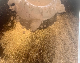DAZZLING GOLD Interference Shimmer 10-60 Pigment Cosmetic Grade for Nail Polish, Resin, Acrylic, Watercolor , Cosmetics,  7211/8205