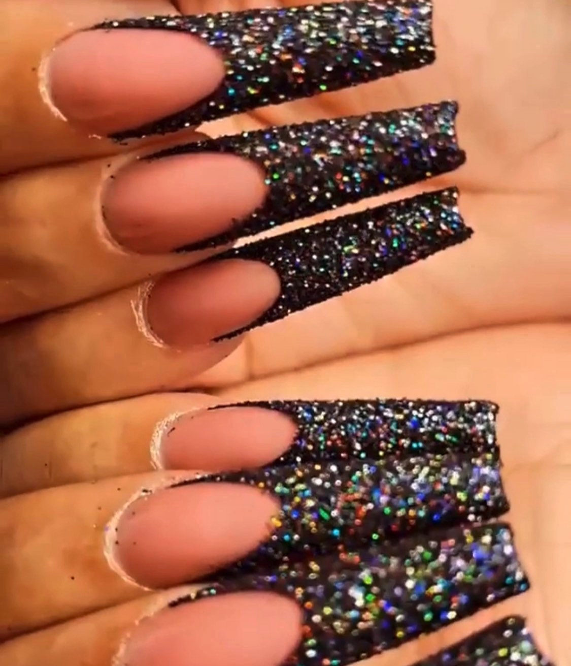 HOLO MERMAID NAILS DIY - UV RESIN fake gel nails, cheap, glitter 