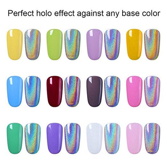 Silver Holographic Nail Powder Glitter Rainbow Nails Holo Effect Dust 2  gram Pot | eBay