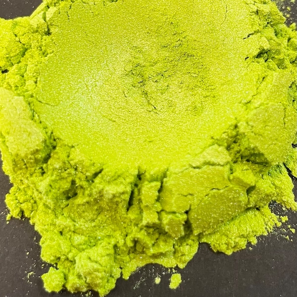 BRIGHT GREEN Pearl Holo Cosmetic Grade Pigment for Cosmetics, Nail Polish, Resin Art. Pottery, Slime, Acrylics, Epoxy Resin