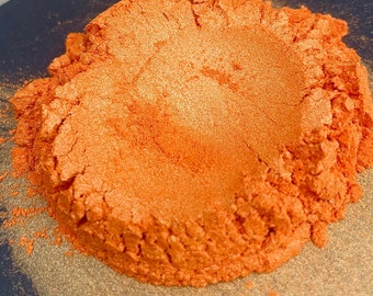 Orange Hyper Vibrant Pearl Powder Cosmetic Grade Pigment -Cosmetics, Nail Polish, Resin Art, Pottery, Water Color, Acrylics, Epoxy