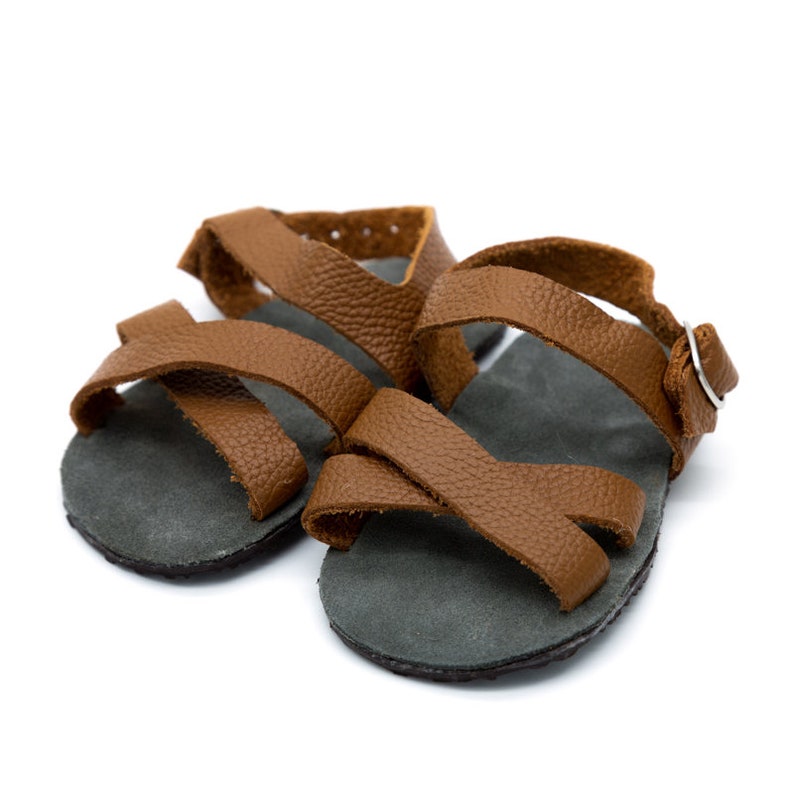 Brown Baby Shoes Uni Leather Sandal Toddler Image 0