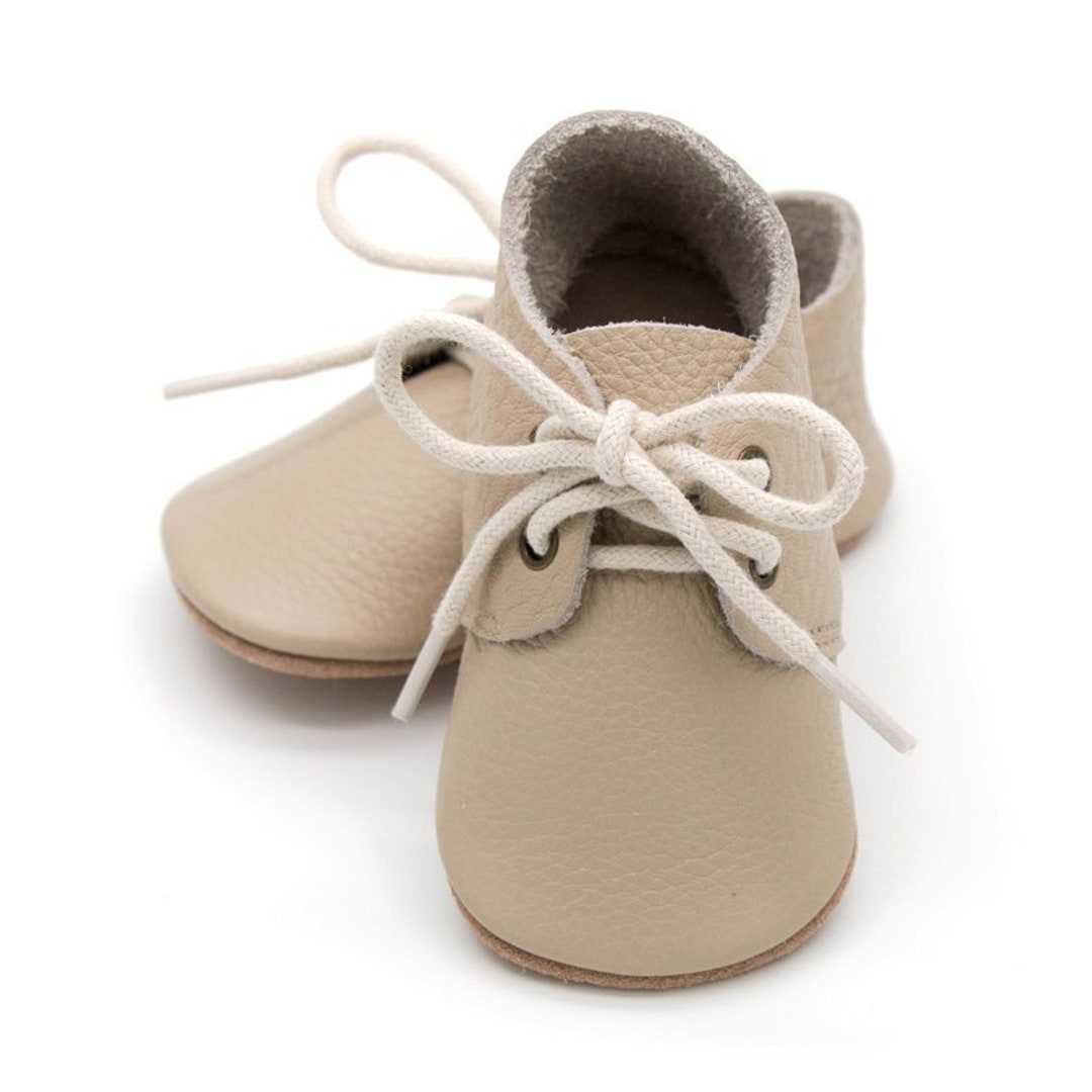Size 23 Baby Moccasins - Tan with Ducks
