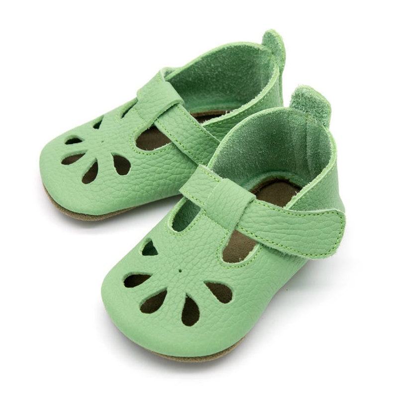 Tstrap Baby Sandal Green Baby Shoes First Walker Shoes Etsy