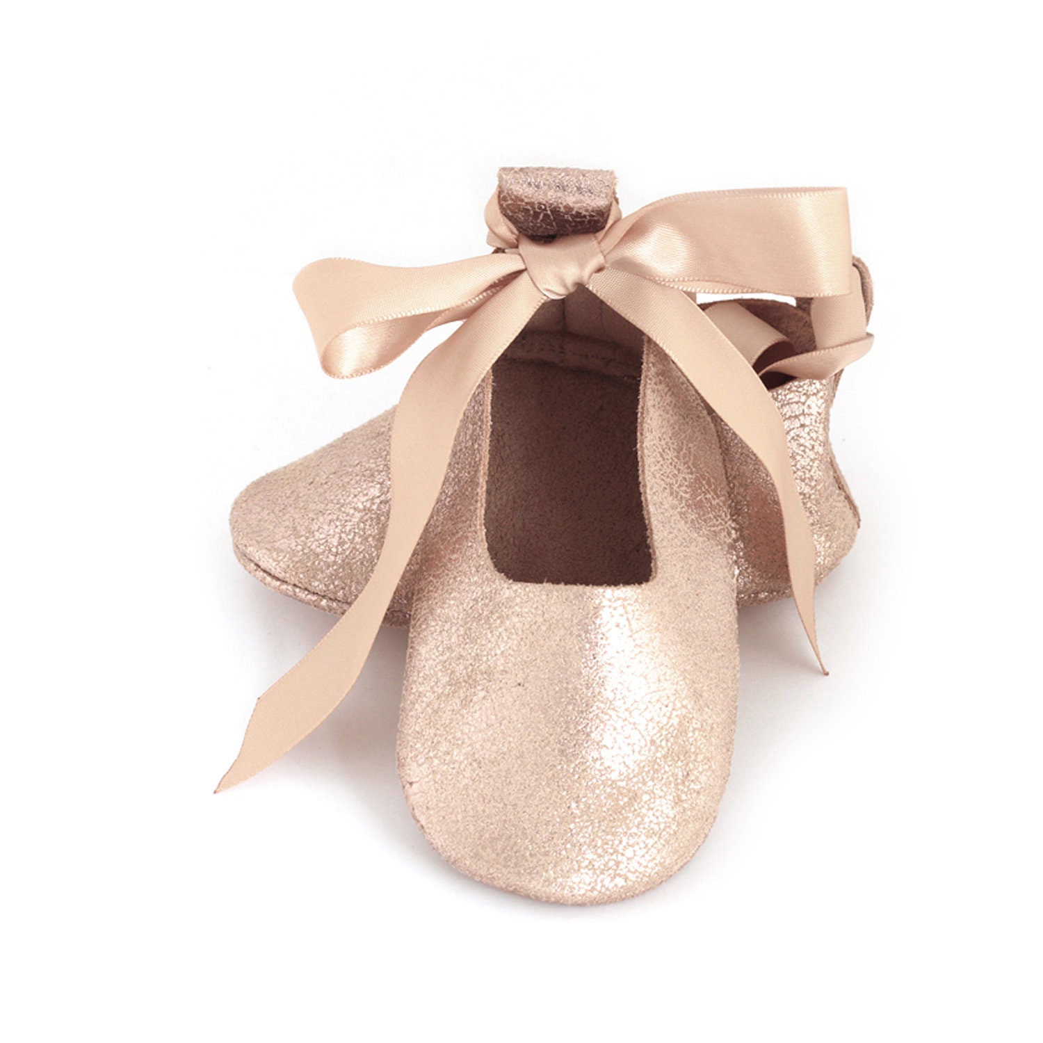 Rose gold top baby boots