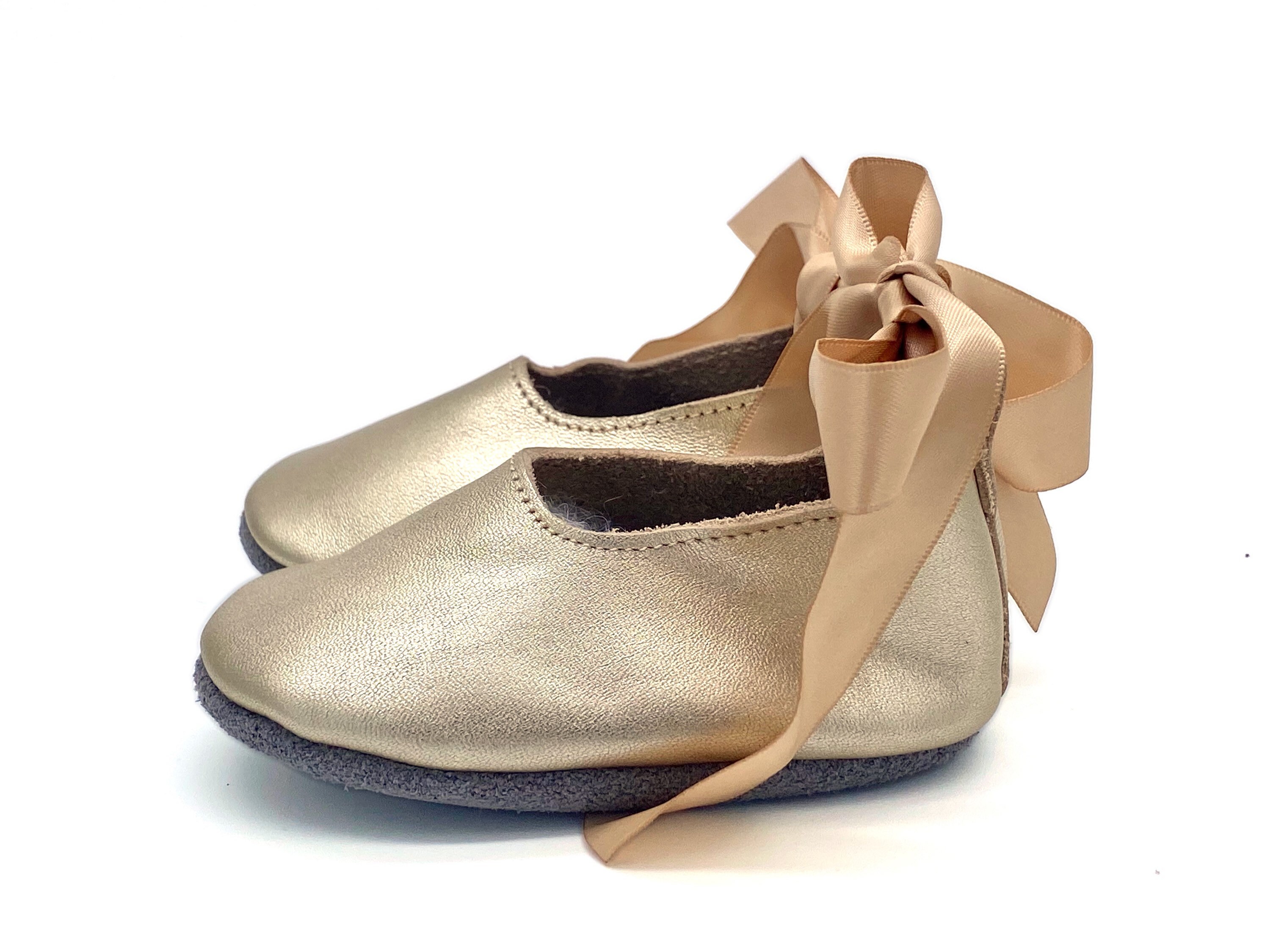 Gold Baby Ballet Flats Baby Girl Shoes Flower Girl Shoes Etsy