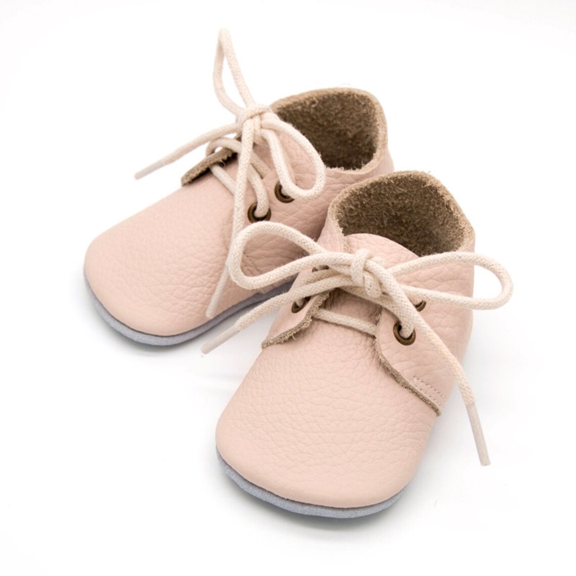 Light Pink Baby Oxford Shoes Baby Moccasins Leather Baby Etsy