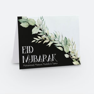 Eid Mubarak Greeting Cards, Eid Money Cards - Pack of 10 - Black & White
