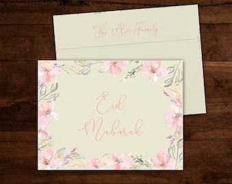 Eidi Envelopes, Eid Money Envelopes, Eid Mubarak Envelopes - Pack of 10 - Pink Blossoms Pastel