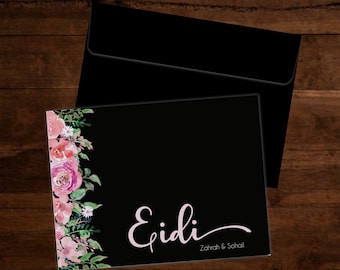 Eidi Envelopes, Eid Money Envelopes, Eid Mubarak Envelopes - Pack of 10 - Peonies II