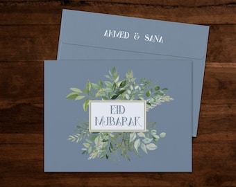 Eidi Envelopes, Eid Money Envelopes, Eid Mubarak Envelopes - Pack of 10 - Wedgewood Blossom