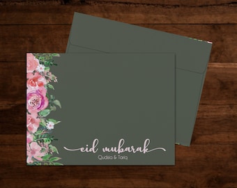 Eidi Envelopes, Eid Money Envelopes, Eid Mubarak Envelopes - Pack of 10 - Peonies