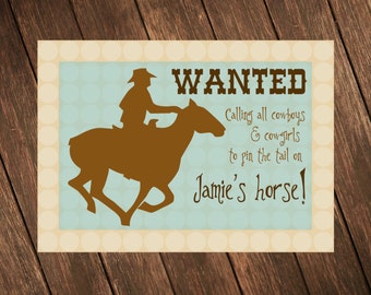 Cowboy Theme Birthday Party - Pin the Horse's Tail
