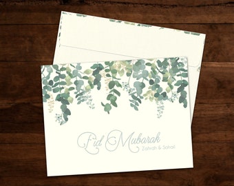 Eidi Envelopes, Eid Money Envelopes, Eid Mubarak Envelopes - Pack of 10 - Eucalyptus