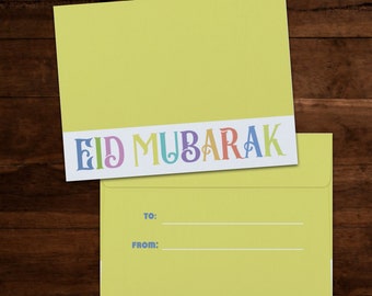 Eidi Envelopes, Eid Money Envelopes, Eid Mubarak Envelopes - Pack of 10 - Lime