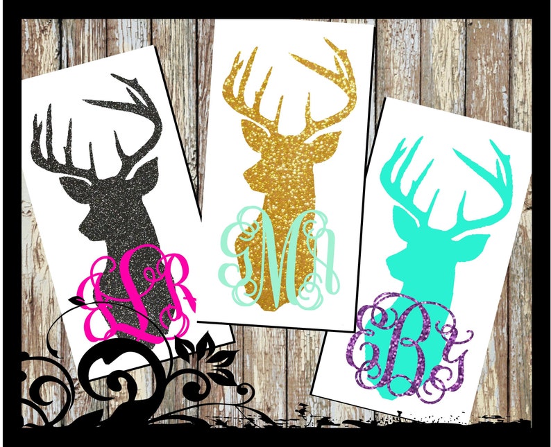 Deer Monogram Decal Personalized Monogram Initals Vinyl | Etsy