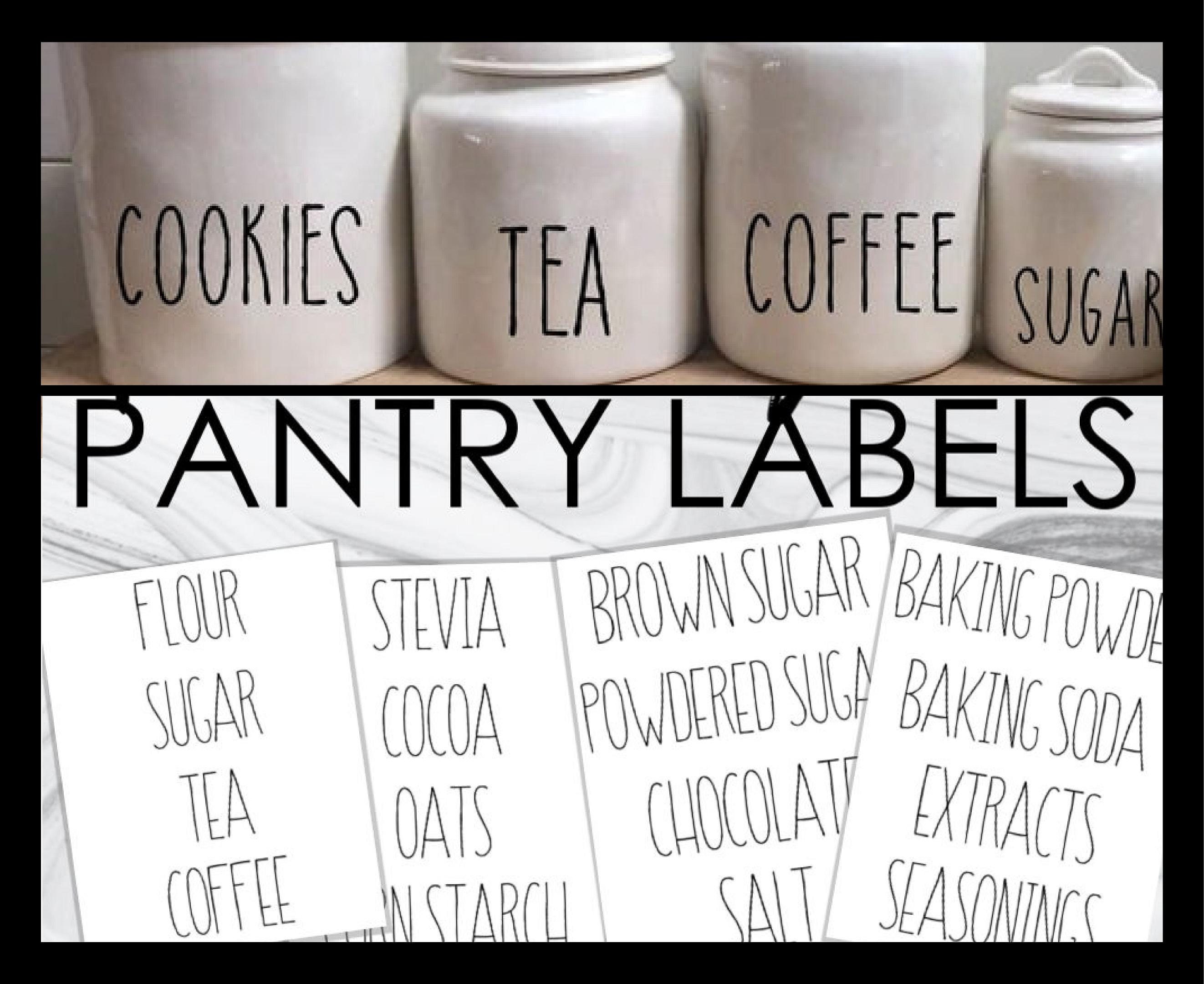 The Skinny Font Inspired Pantry Labels Decal / Canister / Cups Etsy