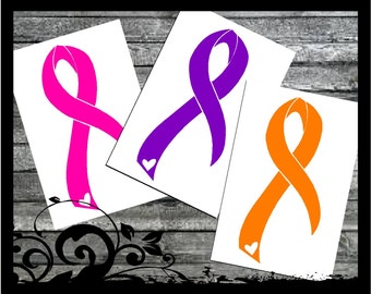 Cancer Awareness Ribbon Car Decal; vinyl decals
