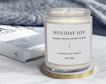 Soy Candle wax Candles make a perfect gift, Holdiay Joy Scented Candle | Christmas candles