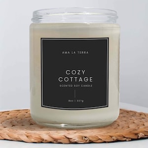 Vela de soja aromática Cozy Cottage, vainilla y canela