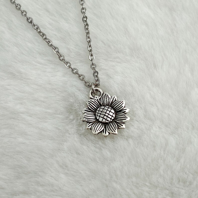 Sunflower Necklace Spring Floral Jewelry S317 Sunflower Charm Necklace Sunflower Pendant Sunflower Jewelry Gift For Her
