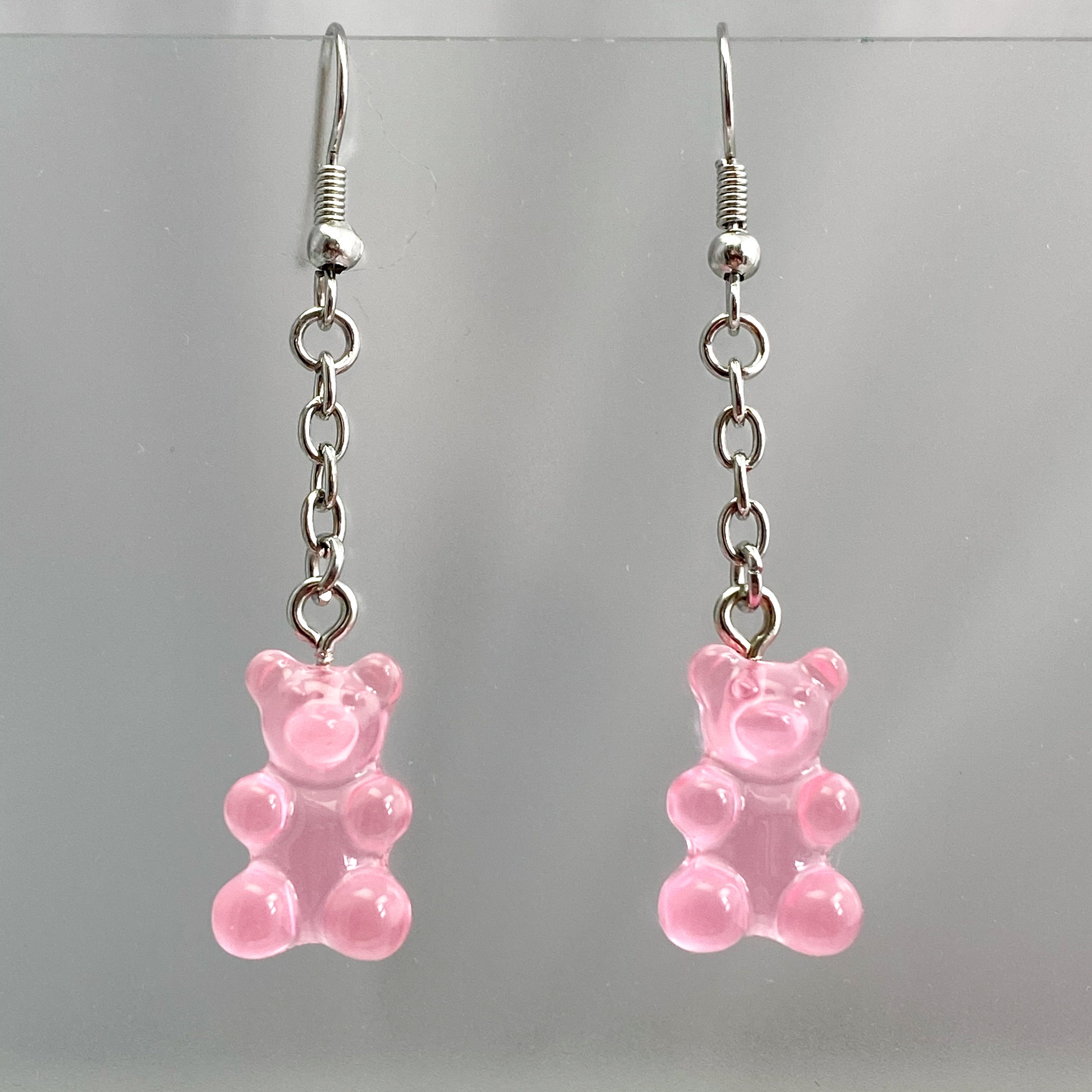 Pink Gummy Bear Drop Earrings Gummy Bear Earrings Bear | Etsy