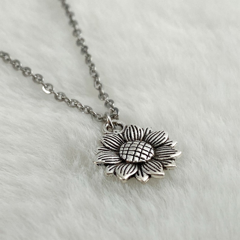 Sunflower Necklace Spring Floral Jewelry S317 Sunflower Charm Necklace Sunflower Pendant Sunflower Jewelry Gift For Her