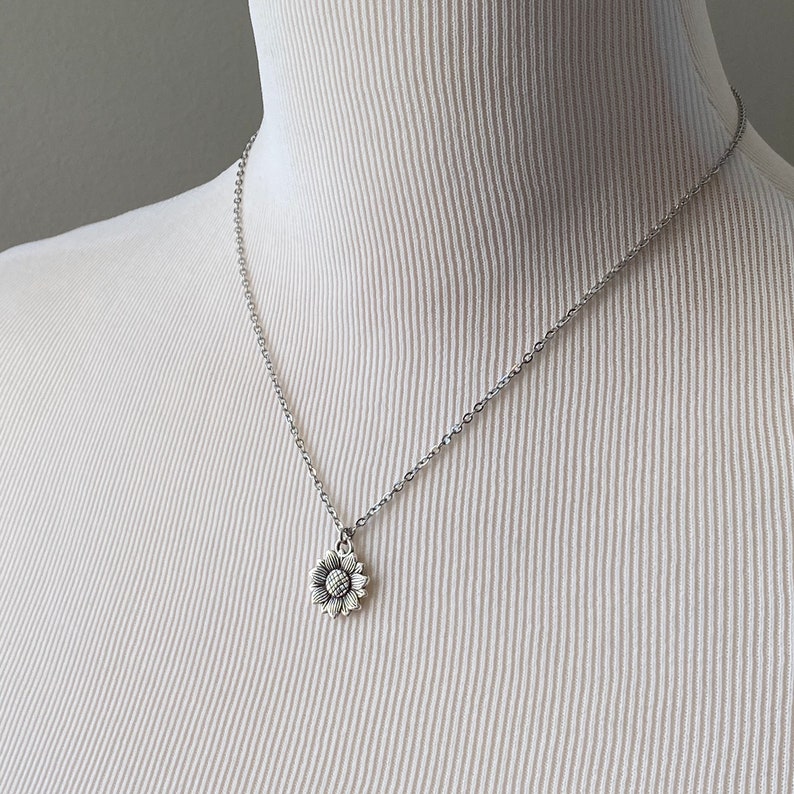 Sunflower Necklace Spring Floral Jewelry S317 Sunflower Charm Necklace Sunflower Pendant Sunflower Jewelry Gift For Her