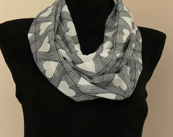 Infinity Scarf, Heart Love Design, Heart Design Chiffon Scarf, Summer Fashion Style, Women Neck Warmer, Trend Accessories, Gift For Her,