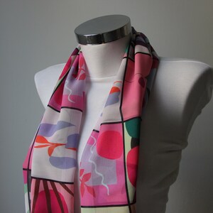 Geometrischer Infinity Schal, Blatt Design Halswärmer, Vase Design Schal, Kreis Halswärmer, Multicolor Geometrisches Design, Chiffon Stoffschal