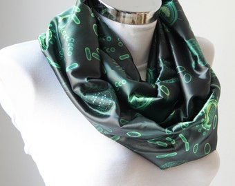 Science Infinity Scarf, Biology Design, Circle Neck Warmer, Tube Scarf, Biology Design Printed Fabric, Christmas Gifts, Sateen Fabric Gifts