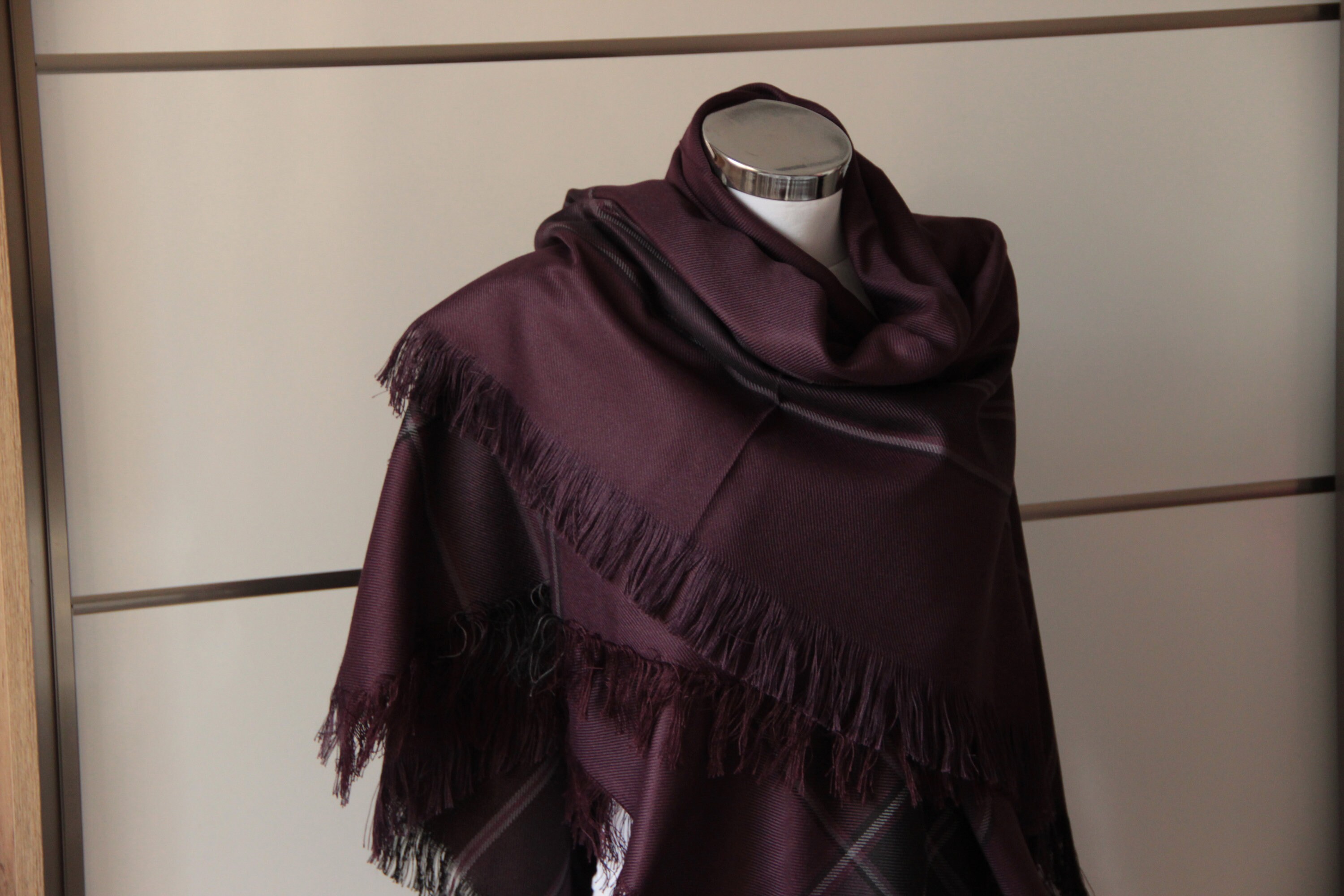 purple plaid blanket scarf