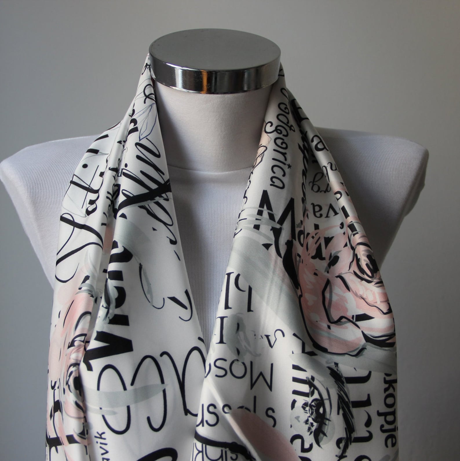 Infinity Scarf Hand Writing and Lips Design Scarf Fashion - Etsy
