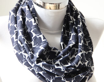 Infinity Scarf, Little Cute Dogs Scarf, Organic Cotton Scarf, Dog Design Scarf, Cotton Fabric, Fashion Dog Scarf, Gift For Her, Xmas Gifts