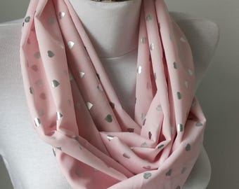 Infinity Scarf, Lame Hearth Printing, Circle Scarf, Chiffon Scarf, Valentine Day', Perfect For Gifts, Loop Scarf, Aphrodith's Hearth, Gifts