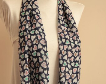 Infinity Scarf, Circle Scarf, Chiffon Scarf, Christmas Gift, Hearth Printing, Perfect For Gifts, Loop Scarf, Aphrodith's Hearth, Gift Ideas