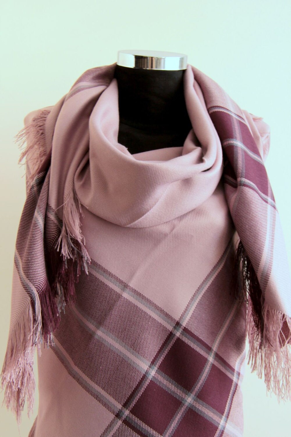 Gray Purple Blanket Scarf Winter Fashion Blanket Scarfs Etsy
