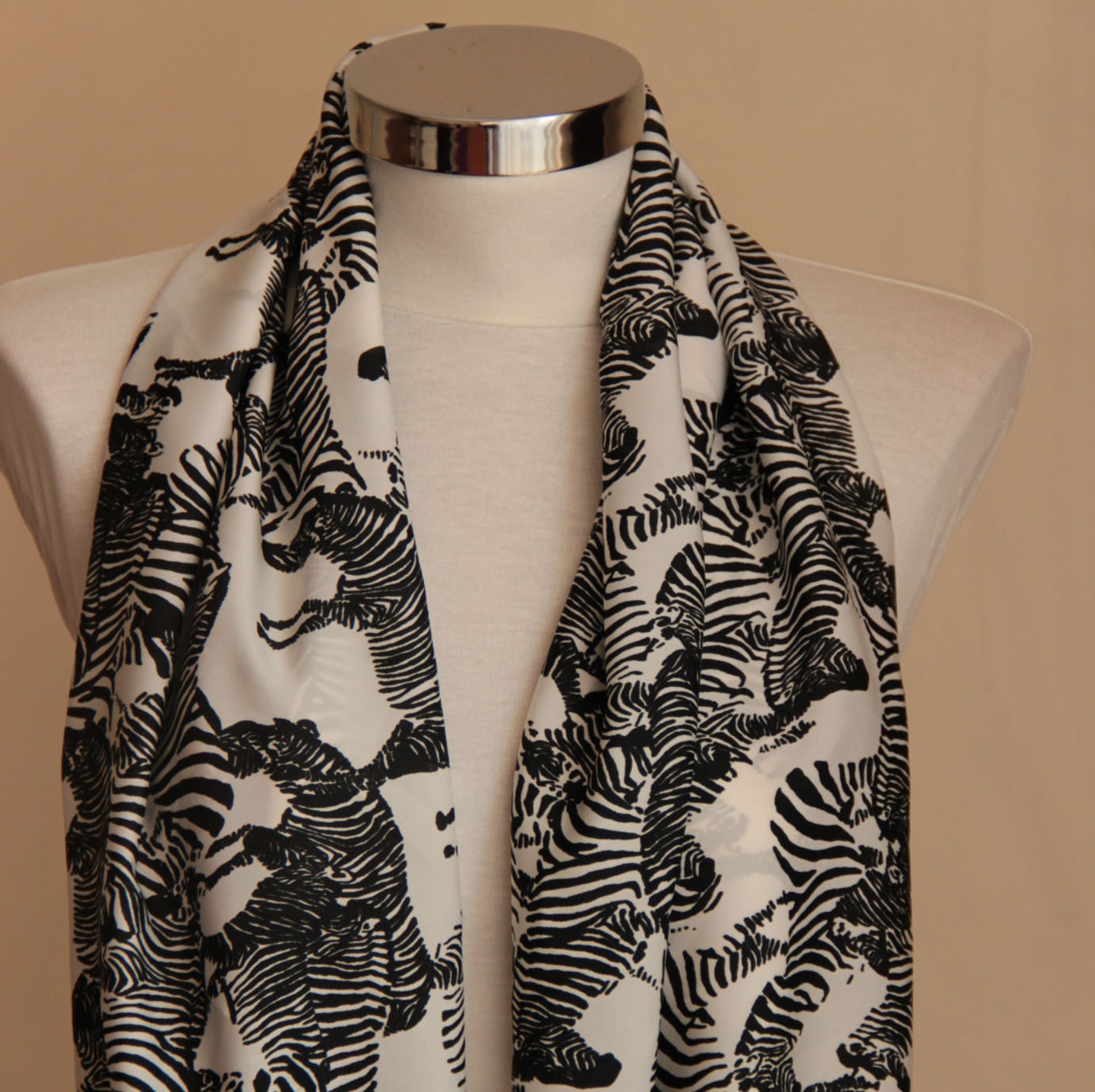 Zebra Infinity Scarf Zebra Design Scarf Scarves Wrap Etsy