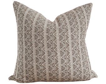 Pillow Cover // textured woven stripe, cozy neutral.