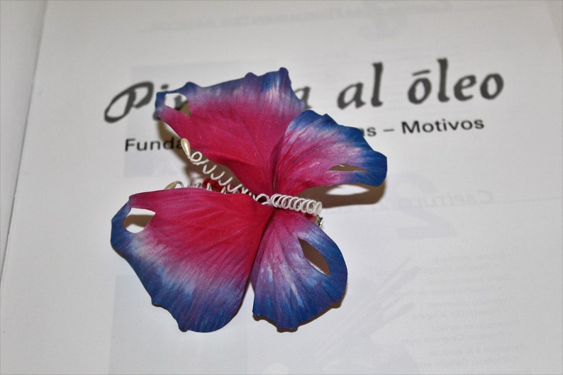 Hair clip Butterfly Child accessory Girl clip Natural Silk headdress Accession Communion Birthday Accessory children/'s photos